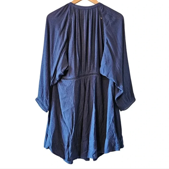 Free People Go Lightly Swing Babydoll Boho Blue  Women's Mini Dress Size Small. - Picture 13 of 16